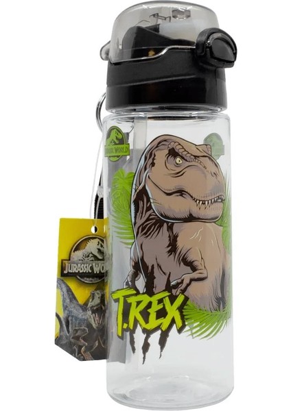 Trex Şeffaf Matara 500ML - Dinazor Suluk - Lisanslı Trex Matara - Pipetli Suluk