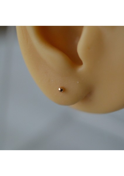 Çelik Rose Gold Top Küpe 2 mm Tek Adet