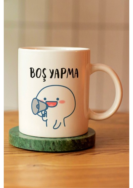Boş Yapma Baskılı Seramik Çay Kahve Kupası