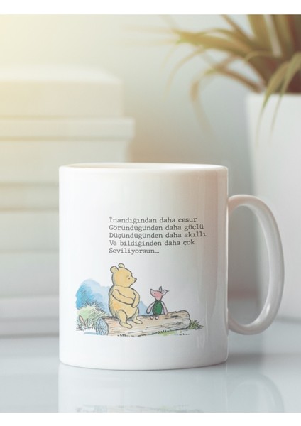 Beyaz Kupa Bardak Winnie Arkadaşlık Dostluk Kardeşlik
