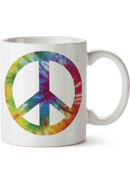 Peace Barış Sembolü 3 Porselen Kupa Bardak