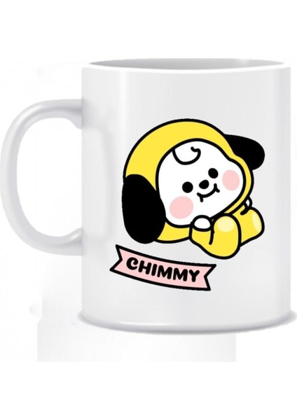 BT21 Chımmy Bts Baskılı Beyaz Porselen Kupa Bardak