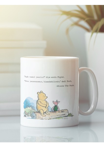 Beyaz Kupa Bardak Winnie Arkadaşlık Dostluk Kardeşlik