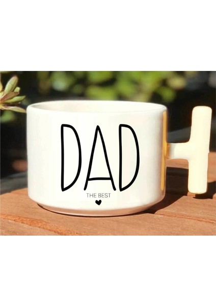 Mom Dad The Best Baskılı Çift 2'li Beyaz T Kulp Kupa Bardak modelleri