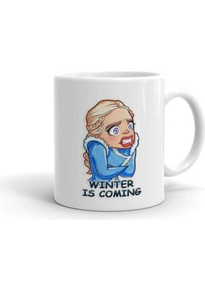 Beyaz Winter Is Coming Baskılı Kupa