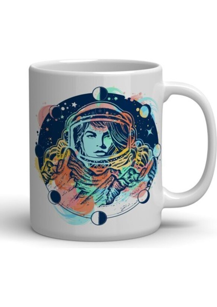 Astronot Kadın Baskılı/kupa Bardak