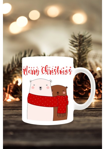 Yılbaşı Yeni Yıl Konseptli Noel Merry Christmas Baskılı Kupa Bardak
