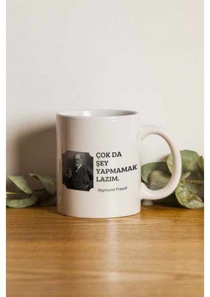 Porselen - Freud Motto Kupa Bardak- Makinede Yıkanabilir