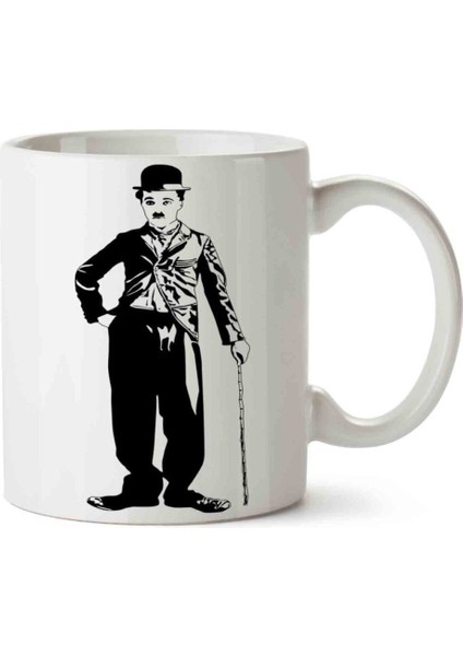 Charlie Chaplin Baston Porselen Kupa Bardak