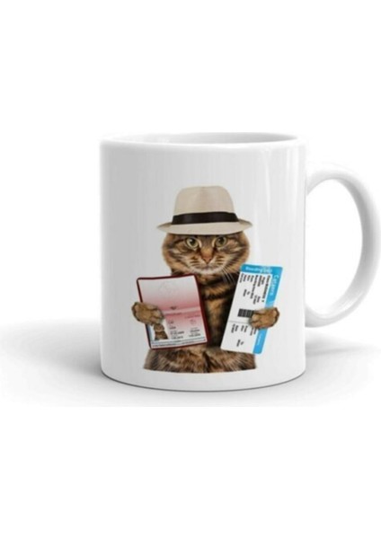 Gezgin Kedi Baskılı Kupa/bardak