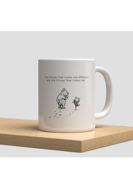 Beyaz Kupa Bardak G14- Winnie The Pooh Aşk Dostluk Arkadaşlık Sevgi
