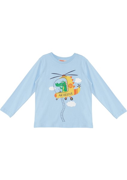Helikopter Erkek Çocuk Mavi T-Shirt Pantolon Takım indirimleri