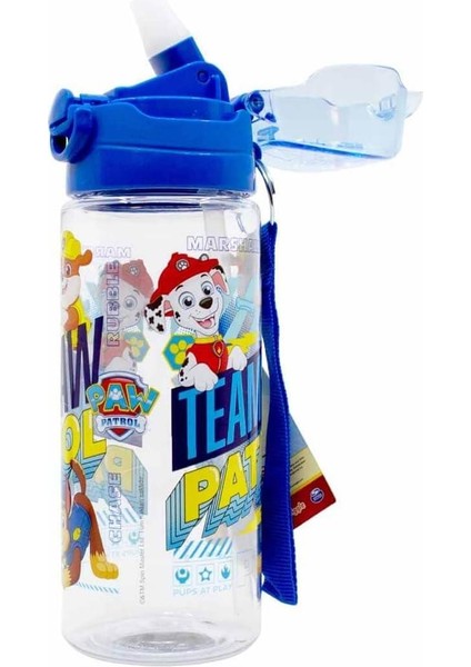 Paw Petrol Şeffaf Matara 500ML - Paw Petrol Suluk - Lisanslı Paw Petrol Matara - Pipetli Suluk modelleri