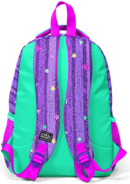 Coral High Kids Mor Su Yeşili Unicorn Desenli 3’lü Okul Çanta Seti Set 23487-MİX3