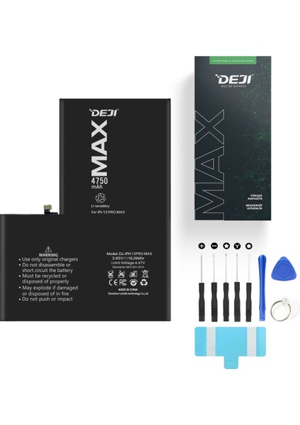 iPhone 13 Pro Max Batarya 4750 mAh Mucize Batarya Deji