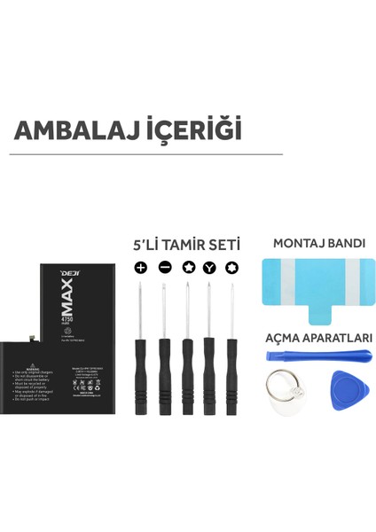 iPhone 13 Pro Max Batarya 4750 mAh Mucize Batarya Deji indirimleri