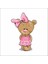 Pembe Elibseli Ayıcık Sticker Duvar Sticker 30 x 20 cm 1
