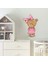 Pembe Elibseli Ayıcık Sticker Duvar Sticker 30 x 20 cm 2