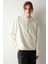 Yarı Fermuarlı Beyaz Sweatshirt 2