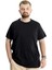 Büyük Beden Erkek T-Shirt Bis Yaka Fragmented 23133 Siyah 1