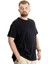 Büyük Beden Erkek T-Shirt Bis Yaka Fragmented 23133 Siyah 2