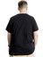 Büyük Beden Erkek T-Shirt Bis Yaka Fragmented 23133 Siyah 4