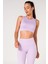 New Season Fitilli Crop Top Büstiyer Seamless Spor Sütyeni Lila 3