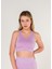 New Season Fitilli Çapraz Detaylı Crop Top Büstiyer Seamless Spor Sütyeni Lila 1