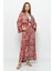 Desenli Pareo Pantolon & Crop Kimono Kırmızı Krem 4
