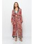 Desenli Pareo Pantolon & Crop Kimono Kırmızı Krem 5