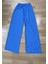 Kadın Beli Lastikli Bol Paça Oversize Bürümcük Kumaş Uzun Hardal Pantolon 1