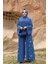 Desenli Abaya Düz CepKuşaklı Sıfır Kol Tulum Takım 8312 Indigo 1