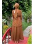 Bym Bel Kemer Detaylı Bluz ve Mevlana Etek Takım 8390 Taba 3