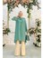 Bym Fashion Bym Yaka Detay Kuyruklu Kol Manşetli Şifon Tunik 2454 Mint 1