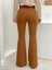 Bym Bel Fermuarlı Ispanyolpaça Pantolon 0231 Koyu Taba 2