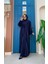 Bym Dantel Abaya Bel Kuşaklı Cep Detaylı Tulum Takım 3782 Lacivert 2