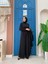 Bym Dantel Abaya Bel Kuşaklı Cep Detaylı Tulum Takım 3782 Siyah 1