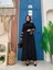 Bym Kol Işlemeli Bel Kuşaklı Abaya 7814 Siyah 1