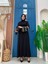 Bym Kol Işlemeli Bel Kuşaklı Abaya 7814 Siyah 2
