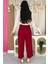 Bym Fermuarlı Bel Bağcıklı Pantolon 0174 Bordo 2