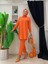 Bym Omuz Taş Işlemeli Düğmeli Tunik ve Pantolon Takım 8430 Oranj 2