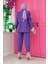 Bym Kabartma Desenli Ceker Pantolon Takım 8457 Mor 3