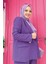 Bym Kabartma Desenli Ceker Pantolon Takım 8457 Mor 4