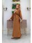 Bym Fashion Bym 7833 Inci Detay Kuşaklı Abaya Taba 2