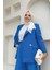 Bym Kabartma Desenli Ceker Pantolon Takım 8457 Mavi 4