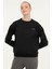 W-SN79 Basıc C Neck Sweat Siyah Kadın Sweatshirt 1