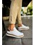 CH979 Santoni Gbt Spor Erkek Ayakkabı Beyaz/taba 4