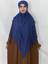 3katlı Multı Sifon Sufle Khimar Peceli Hazır Büyük Esarp Indigo Mavi 1