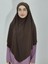Hazır Sufle Baglamalı Pratık Peceli Büyük Esarp Khimar Kahve Renk 1