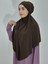 Hazır Sufle Baglamalı Pratık Peceli Büyük Esarp Khimar Kahve Renk 2